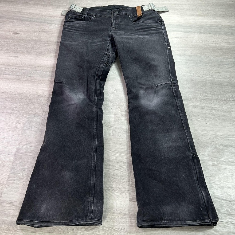 Holden Snowboard Ski Pants Mens Large Black Denim Waterproof Vented Insulated